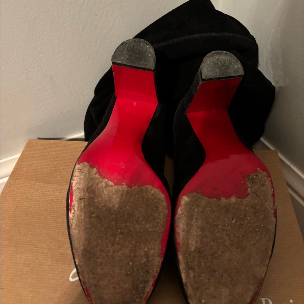 Louboutin suede over the knee boots size 37